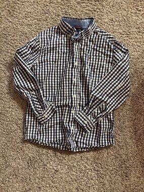 Tommy Hilfiger Navy and White Gingham Button-Down Shirt